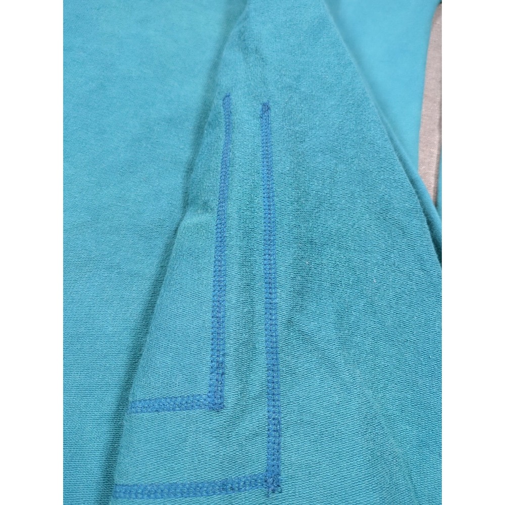 Soft Surroundings Lagenlook Tunic Length Jacket Teal Exposed Seam Womens Small - Picture 11 of 16